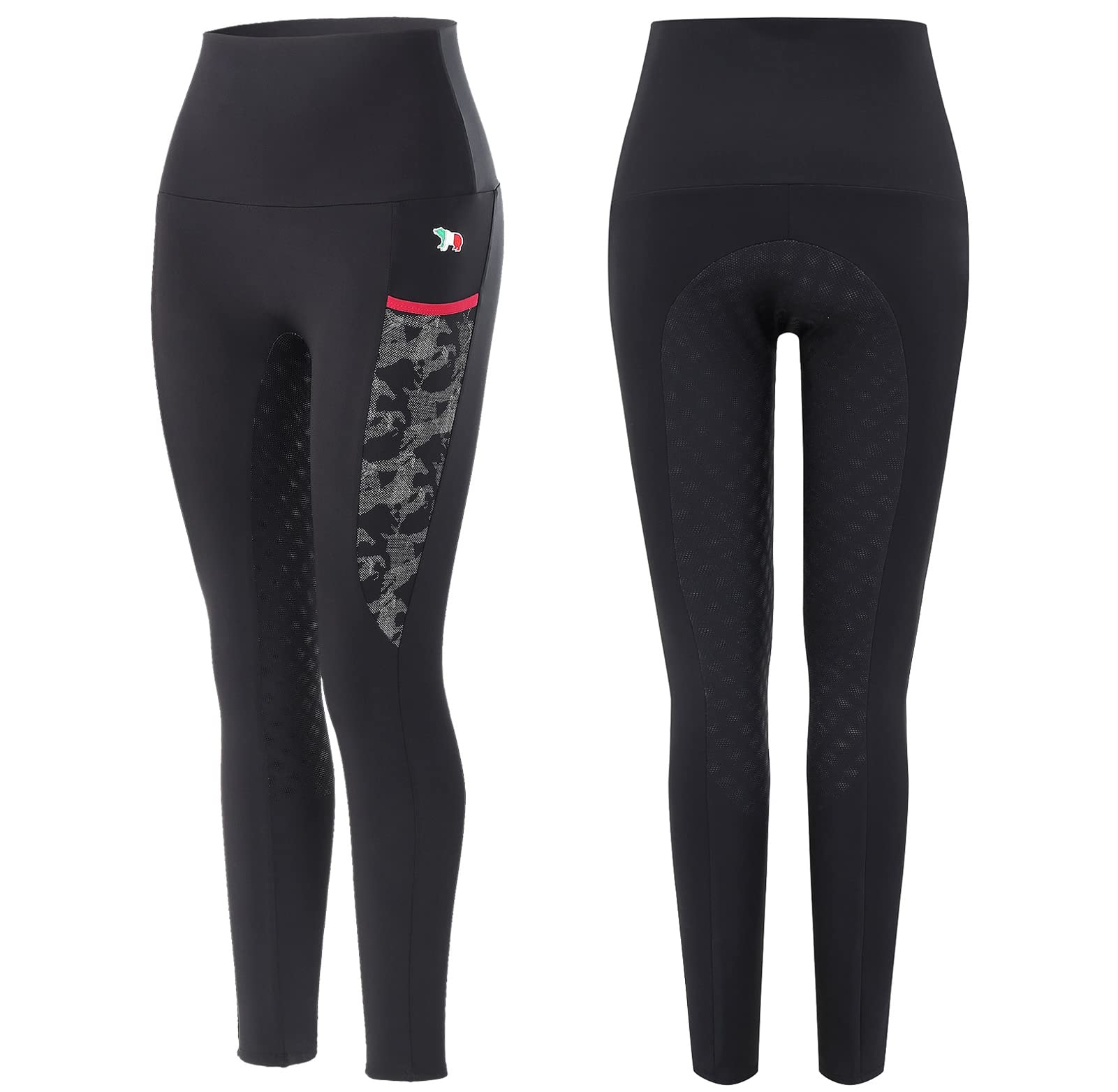 Women's Horse Riding Pants Full Seat Silicone Grip Riding Training Tights Equestrian Breeches with Size Pockets