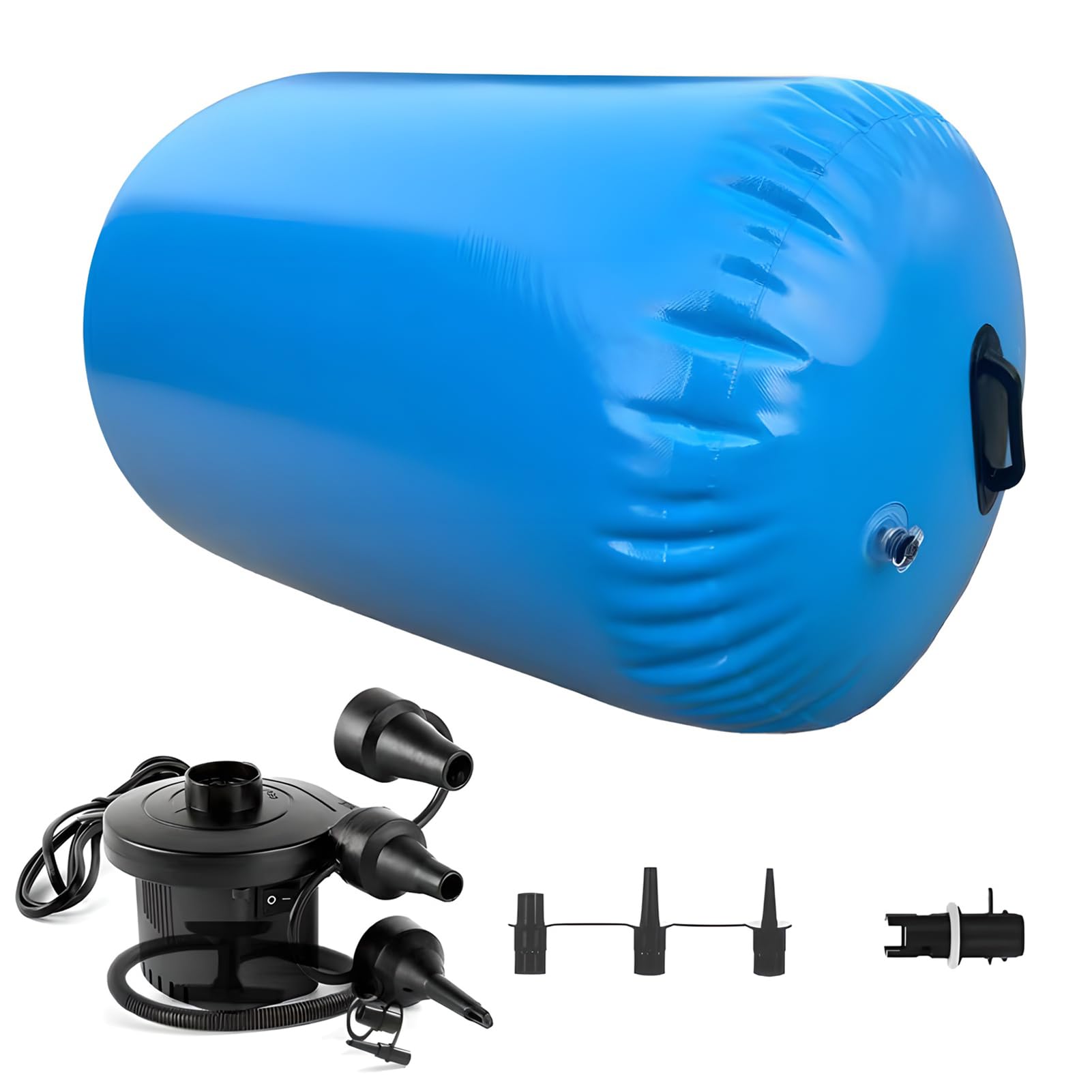 Baril à air tapage gonflable bleu 80 cm pour flip arrière et saut de gym