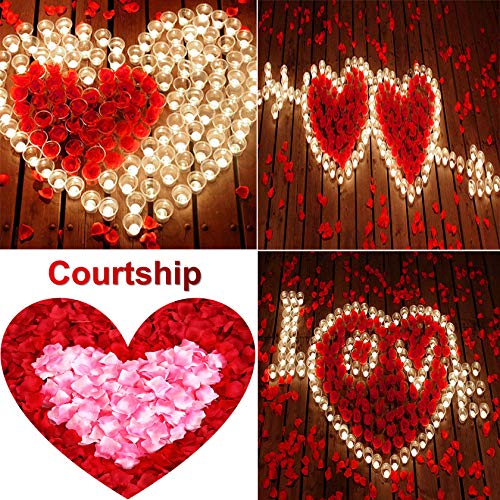 Image of 3000PCS Fake Rose Petals for Romantic Night Romantic Festive Atmosphere Creation for Marriage Proposa Wedding Valentine's Day Decoration Party Activities(Red)