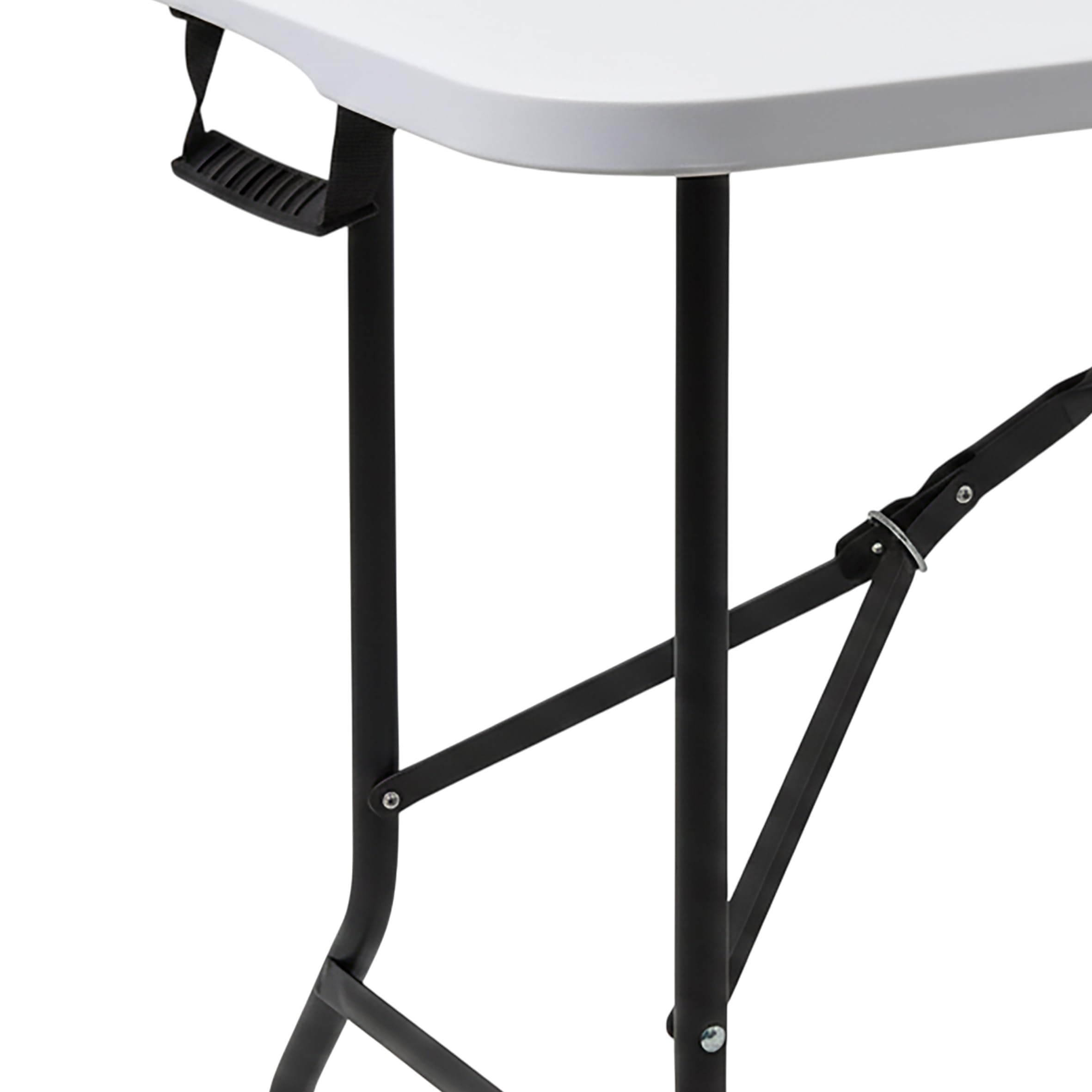 Spetebo XL Klapptisch weiß 180x68 cm mit Stahlgestell | Wetterfest, Klappbar mit Tragegriff, Für Garten Balkon Camping, Tragbar