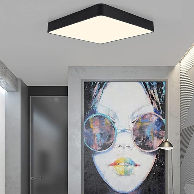 SHUANGZ LED-plafondlamp Nordic Macaron Vierkante Plafondlamp Driekleurig Dimbaar Ultradun 1,9 Inch Dicht Bij Plafondverlichtingsarmaturen Moderne Minimalistische Kinderkamer Slaapkamer Eetkamer Lampen SHUANGZ photo 2