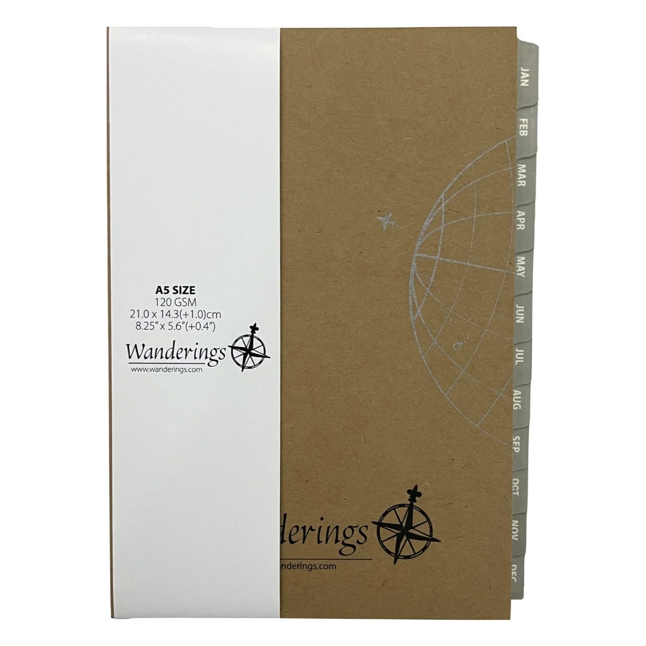Wanderings 2027 Calendar Planner Inserts - Ivory Colour - Thick Monthly Weekly Calendar Refill for A5 6-Ring Binder Planner Compatible with Filofax 8 1/4 x 5 5/8 (21cm x 14.2cm) Sep 2026 - Sep 2027