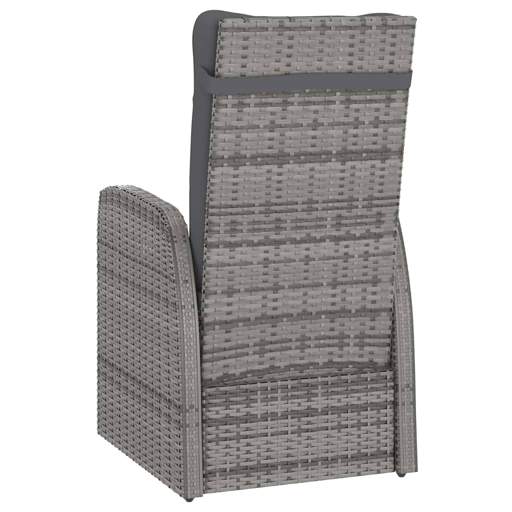 vidaXL Gartenmöbel 7-TLG. mit Auflagen Sitzgruppe Gartengarnitur Sitzgarnitur Gartenset Tisch Stühle Gartentisch Gartensessel Poly Rattan Grau