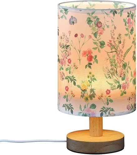 Nightstand Lamp USB Table Lamp Creative Leaves Wild Flower Lamps for Reading Farmhouse Bedroom