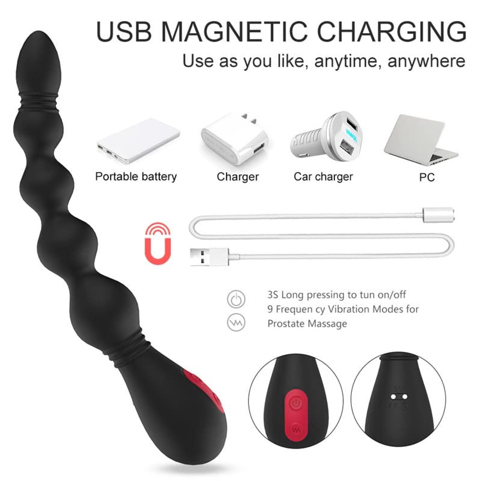 Vibratore Butt Plug vibrante Vibrazione Palline anali Butt Plug Giocattoli adulti del sesso Massaggio prostatico vibrante anale Prodotti del sesso di coppia