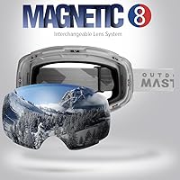 Vista 2 de OutdoorMaster Gafas de esquí PRO – sin marco, lente intercambiable, 100% protección UV400, gafas de nieve para hombres y mujeres