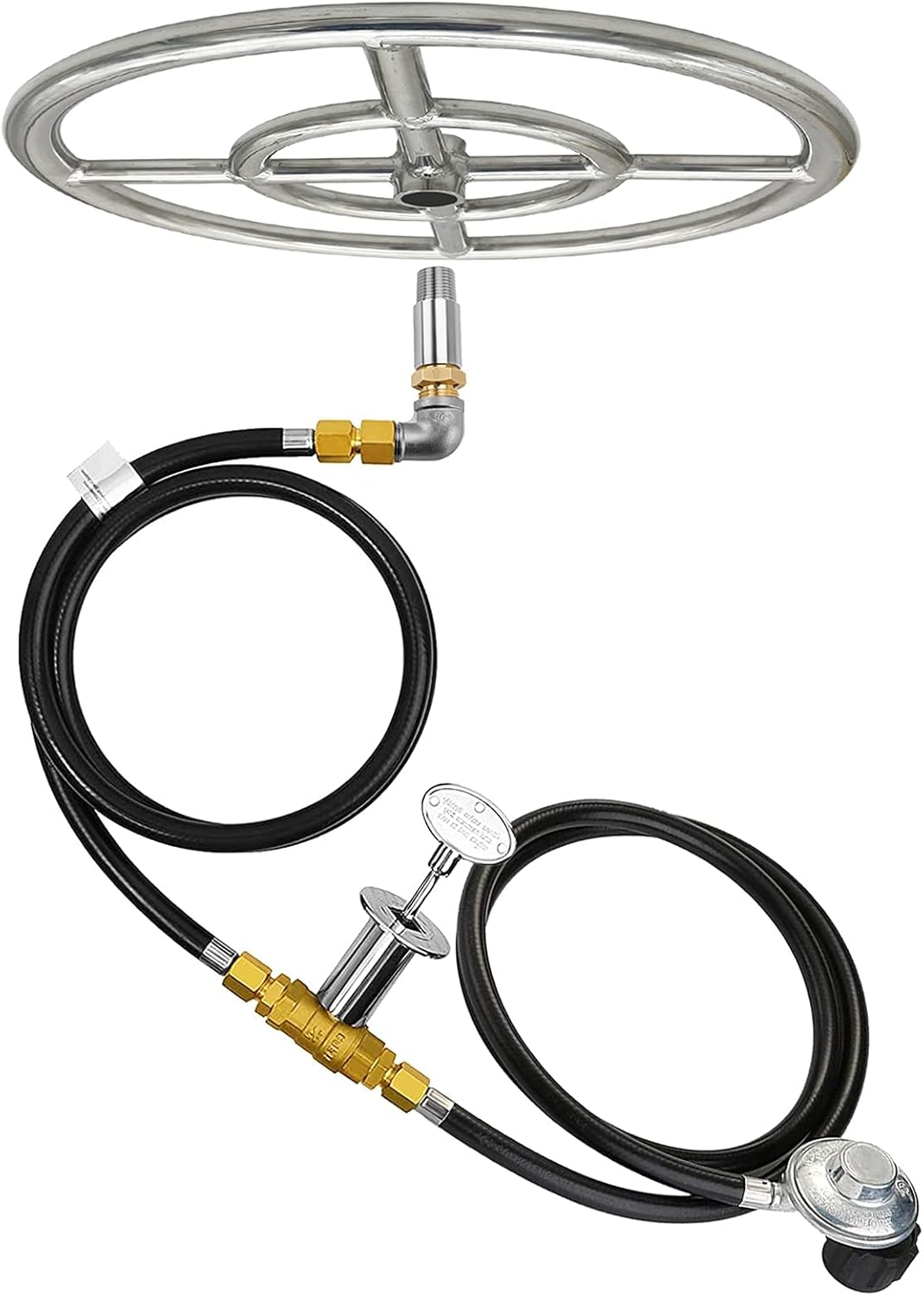 MCAMPAS LP Propane Gas Fire Pit Stainless Steel Burner Ring