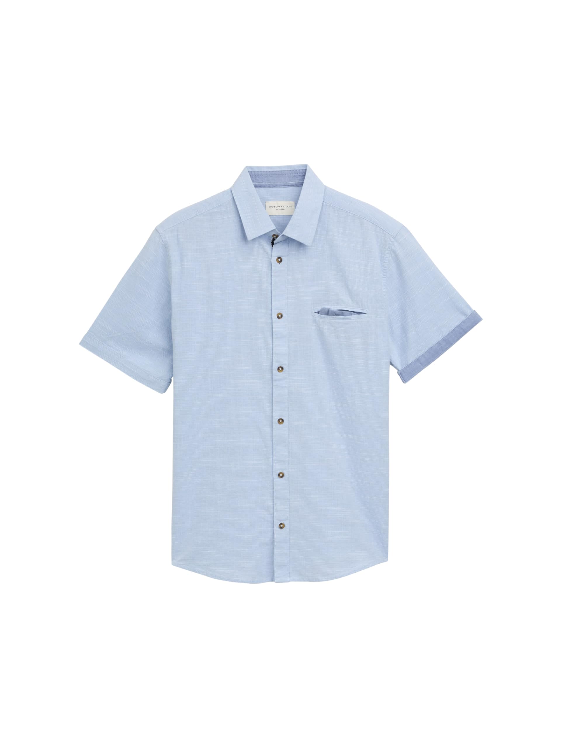 TOM TAILOR Men's Shirt, 37896 - Light Blue Horizontal Structure, XL