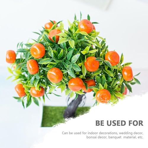 Miniatura 5 de Cabilock Árbol de kumquat simulado, planta de fruta artificial, decoración de escritorio en maceta, para decoración de escritorio en casa, oficina