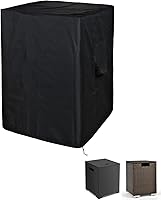 Vista 21 de SheeChung Funda rectangular para hoguera, se adapta a mesas de fuego de 44 a 48 pulgadas, para exteriores, impermeable, anti-rayos UV, 600D, funda