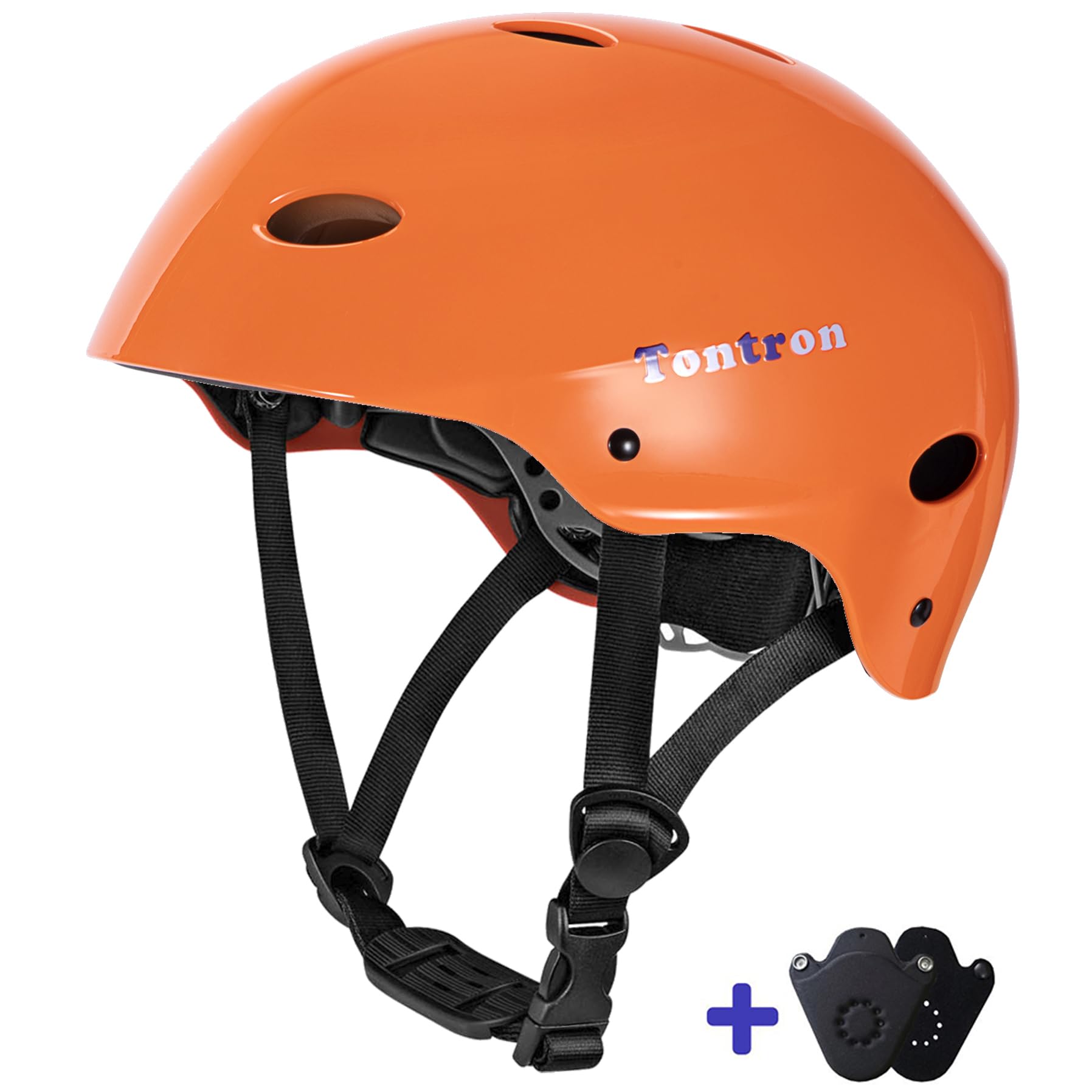 Tontron Adult Kayaking Canoeing Rafting SUP Watersports Helmet (Glossy Orange, Medium)