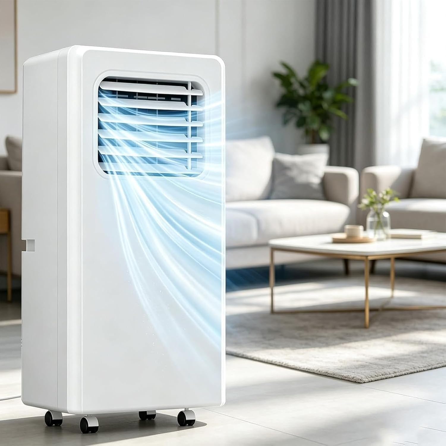 Aire Acondicionado Portátil 3 en 1 12000 BTU Enfriador Ventilador Deshumidificador Purificador Control 24h Mando Ventana Clase A Eficiencia Energética Aire Acon, 18000btu