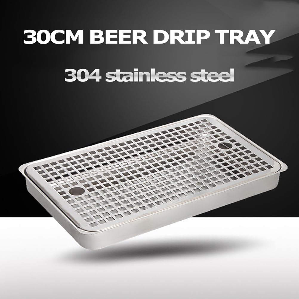 Bandeja de goteo de cerveza de acero inoxidable de 11.8 pulgadas, bandeja de drenaje rectangular para camareros, perfecta para cafeterías, camping y bares, herramienta para recoger agua