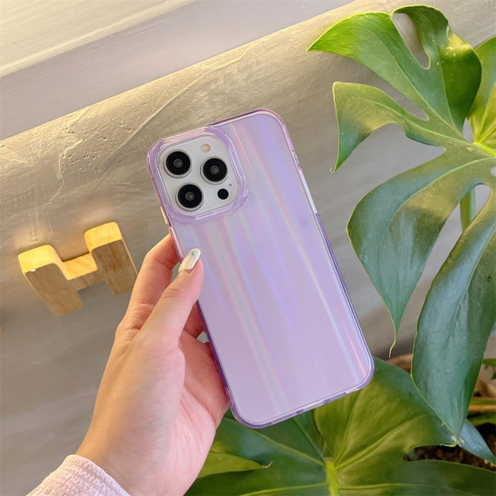 Coque arrière souple iPhone 12 Pro étui transparent aurora antichoc flash laser pas cher - 4