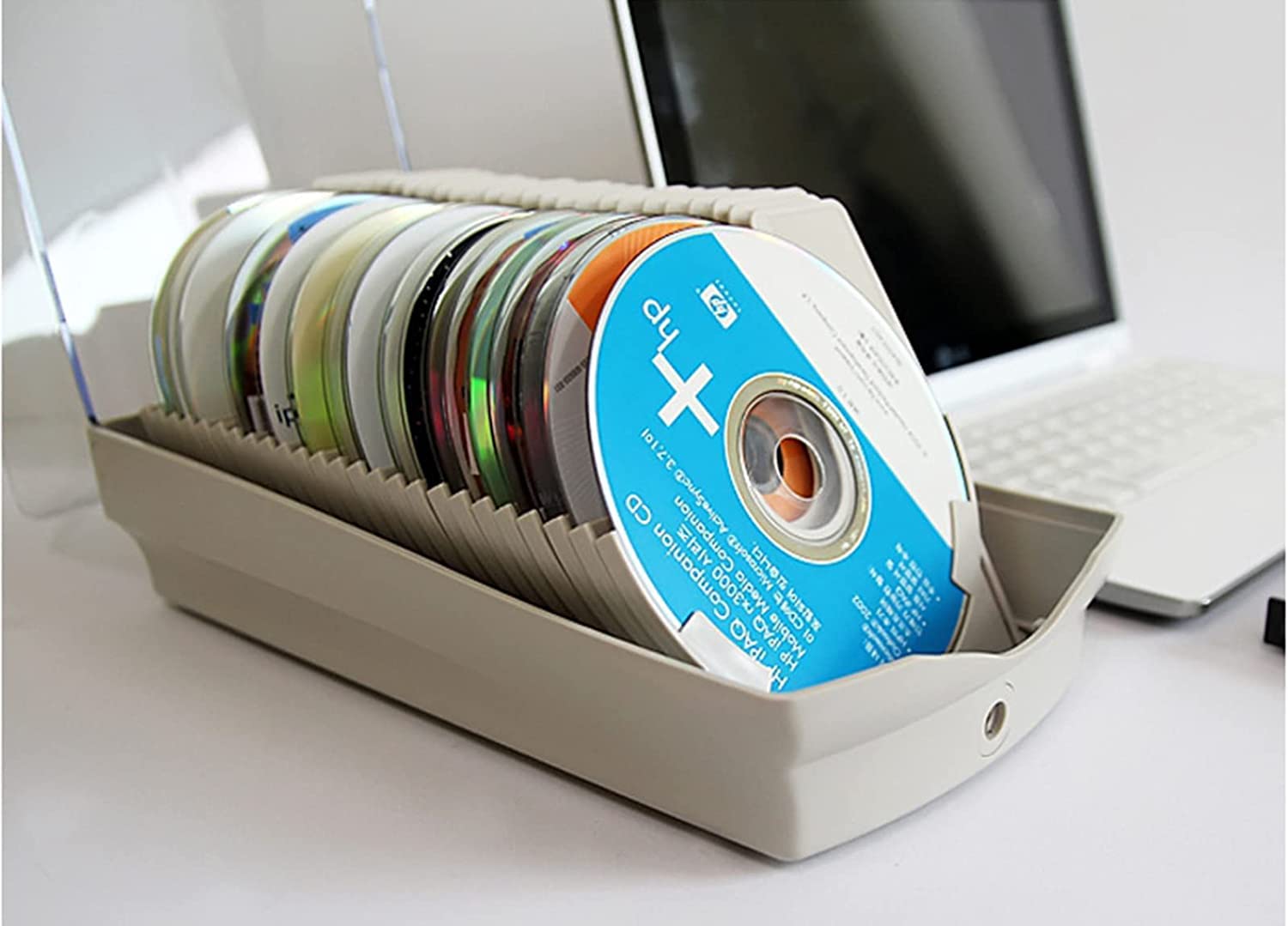 NETTIA CD/BD/DVD Storage Box with Moisture Protection, Lockable - Holds 50 CDs, Great for Home and Office Use - 9.6'' x 5.5'' x 5.2