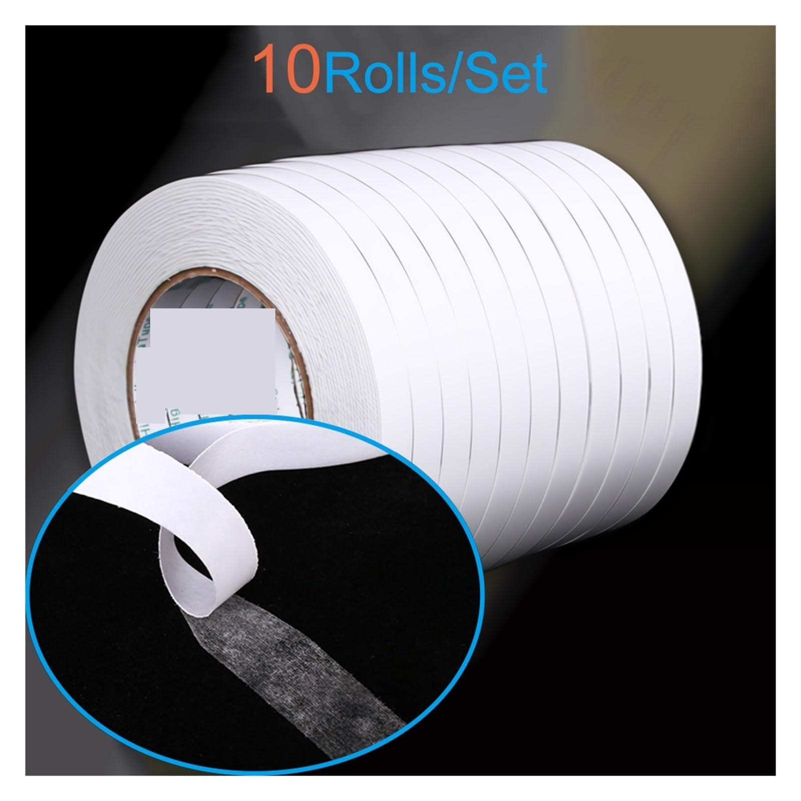 DAVBIR Weißes doppelseitiges Klebeband aus Papier, stark, ultradünn, stark klebende Baumwolle for das Heimbüro, doppelseitiges Klebeband, 10 Rollen/Set perfection (Size : 10M, Color : 30mmx10rolls)