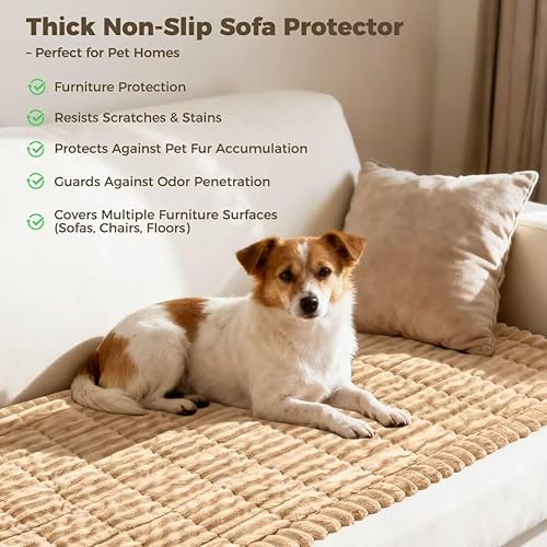 Miniatura 2 de Funda de sofá para perros, protector de sofá para mascotas, lavable, antideslizante, protección de muebles para sofá y sofá biplaza