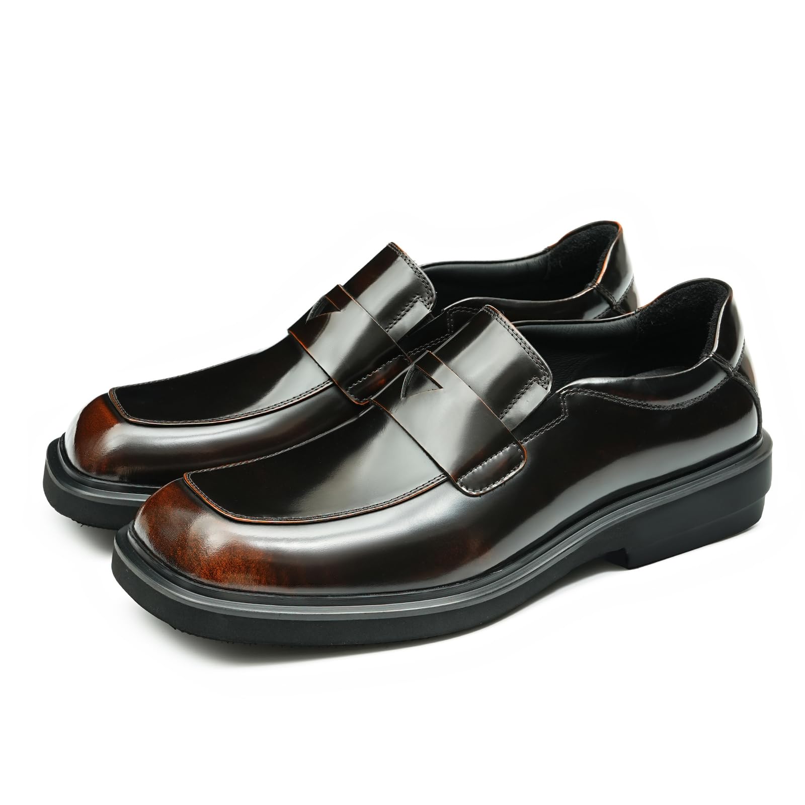 Mocasines Formales Negocios para Hombres Loafers en Cuero Genuino Transpirables Zapatos Bajos Cómodos Slip On