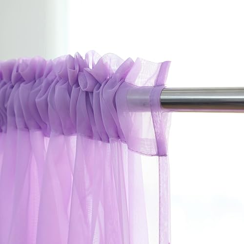 Vista 36 de Cortinas traslúcidas blancas para ventana de 95 pulgadas de largo, juego de 2 paneles de cortinas traslúcidas blancas para ventana con bolsillo