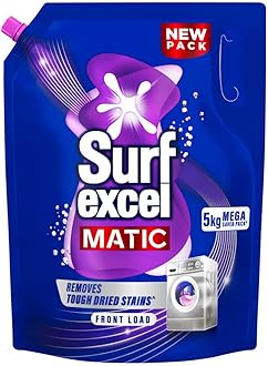 Matic Front Load Liquid Detergent 5L Refill Pouch, Specially designed to remove Tough Dried Stains, 1st time in Washing Machine
