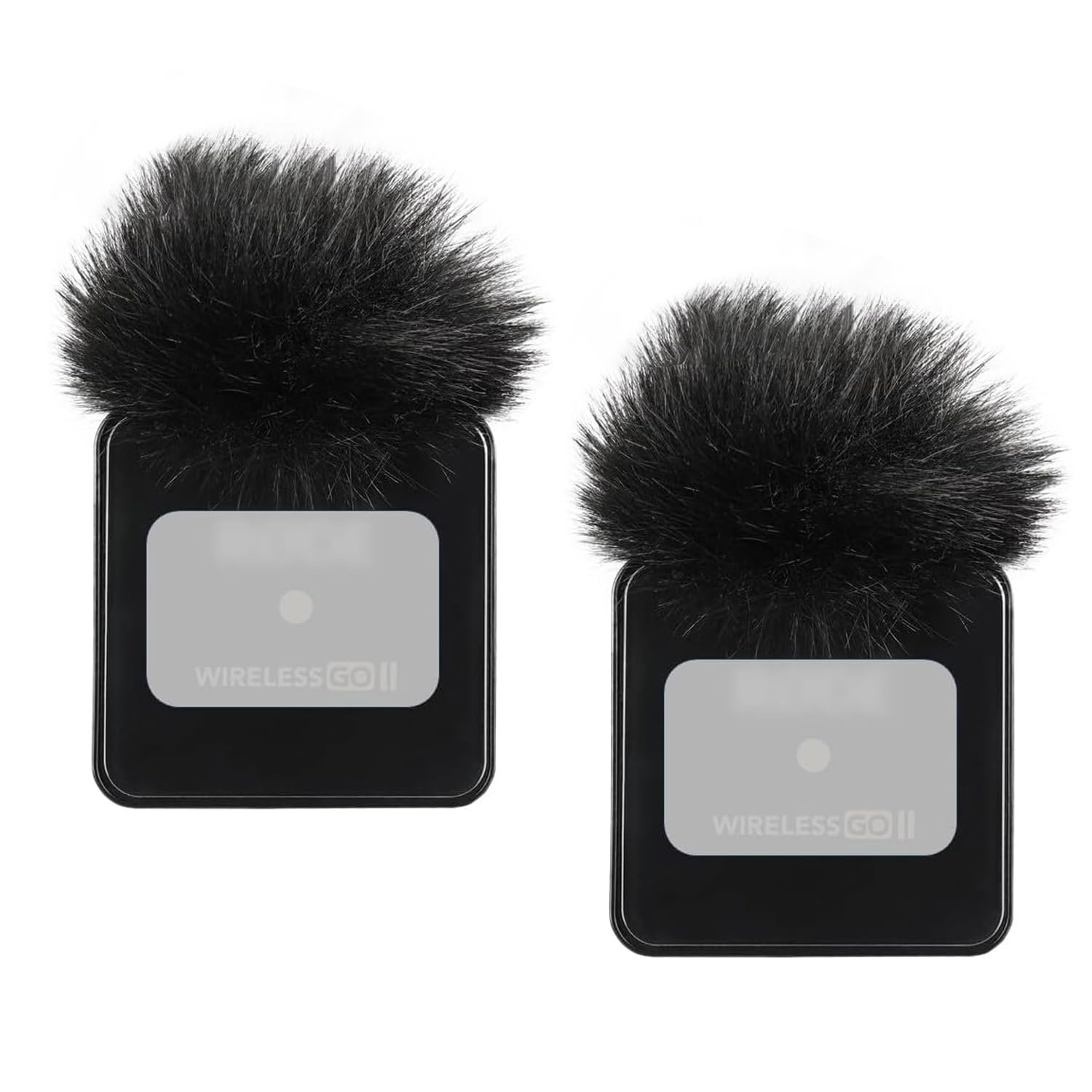 Premium Furry Windschutzscheibe Dead-Cat für Rode Wireless Go Mikrofone (2 Stück, schwarz, Rode Wireless Go II)