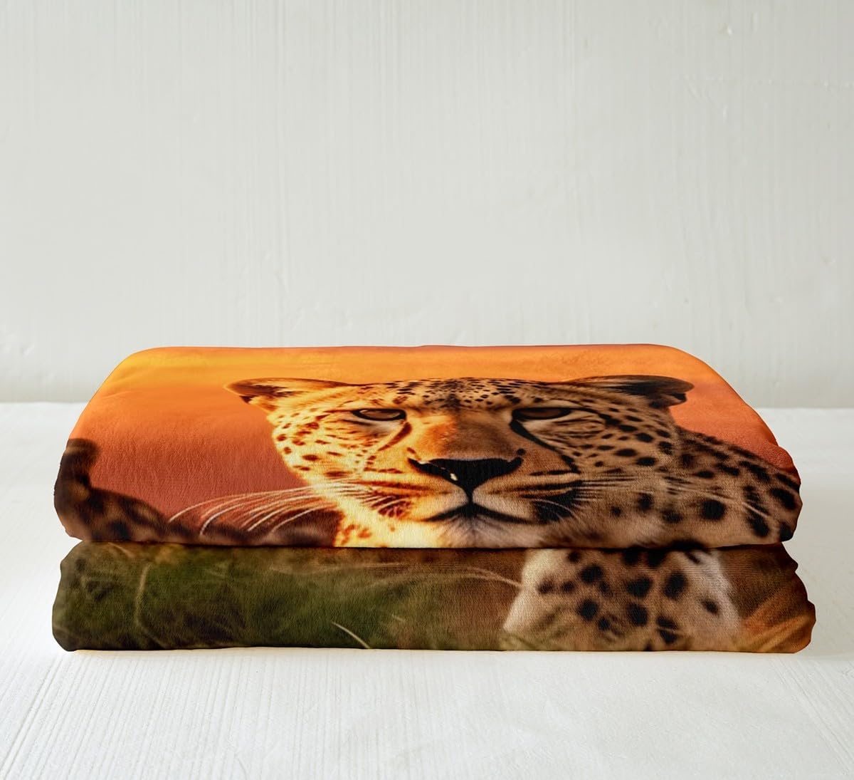Feelyou Leopard Fuzzy Blanket Wild Cheetah Print Fleece Sherpa Blanket for Sofa Couch 3D Animal Theme Plush Throw Blanket Ultra Soft Nature Wildlife Style Decor Flannel Blanket Twin 60"x80"