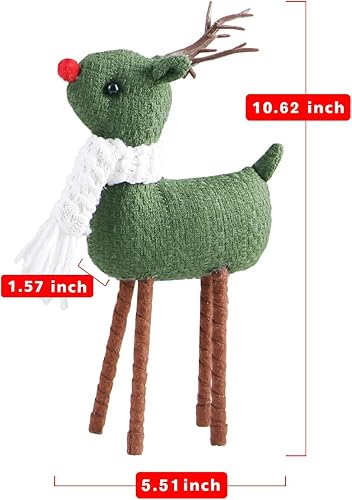 Miniatura 3 de 4 piezas de decoración navideña de reno, decoración de alce de pie, figuras de alce de Papá Noel sueco hechas a mano para el hogar e interiores