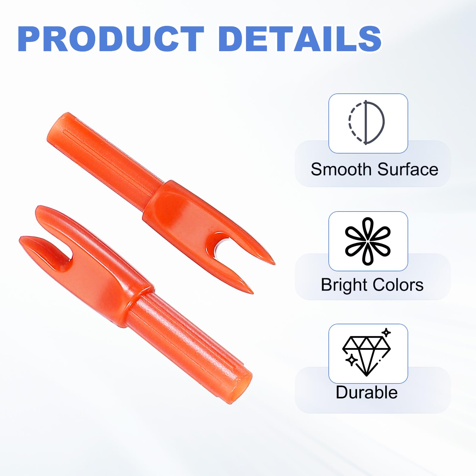PATIKIL Cocche per Frecce da Tiro con L'Arco da 4,2 mm, Confezione da 12 Inserti in Plastica per Frecce di Ricambio per Frecce da Caccia, Tiro con Arco Ricurvo Compound, Blu