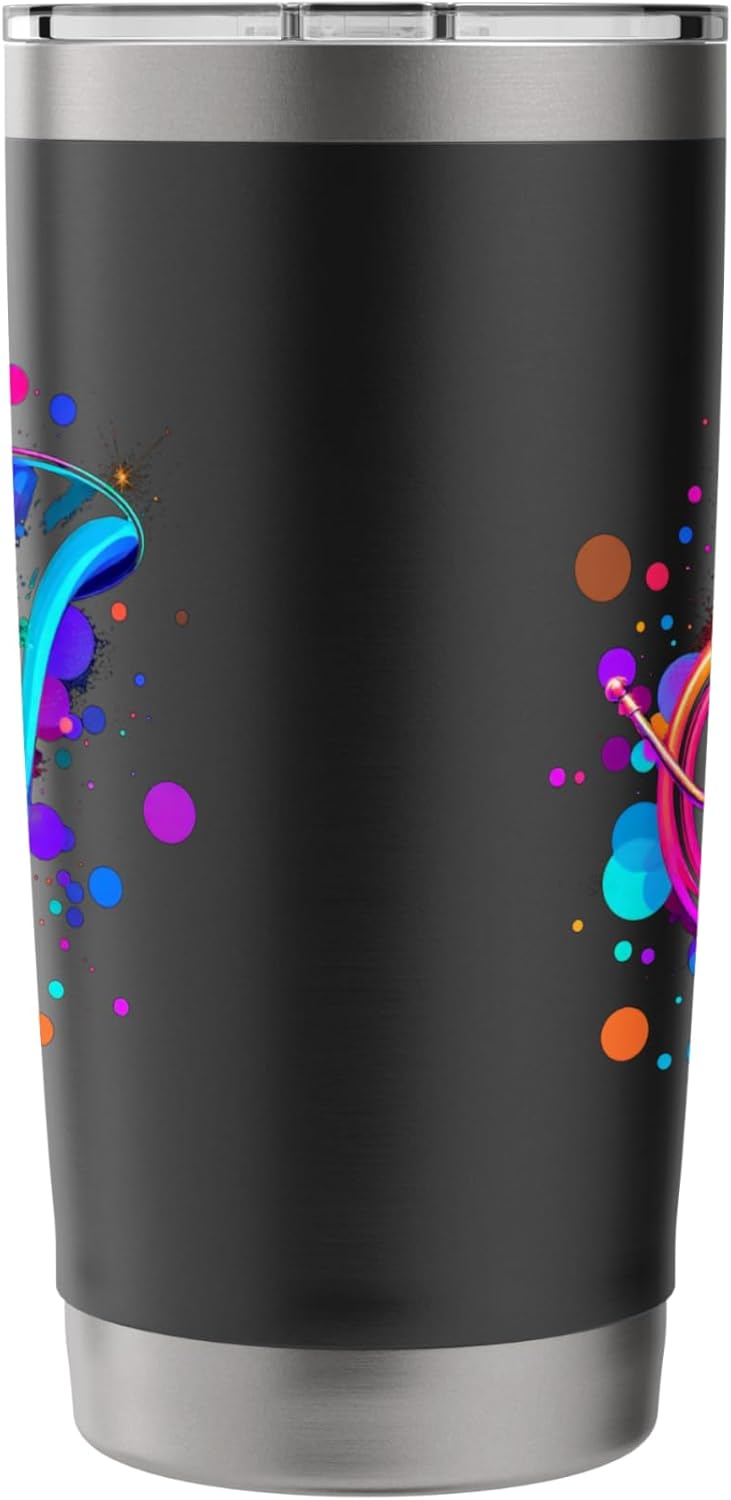 Colorful French horn design Stainless Steel Insulated Tumbler - Image 2