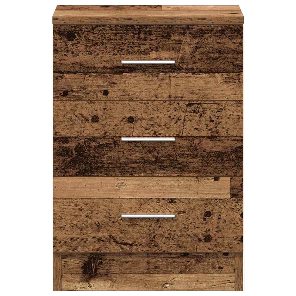 vidaXL Mesitas Noche 2uds Madera contrachapada Madera Vieja 38x35x55cm, mesita de Noche, Mueble de Cama, Mesa Auxiliar para Dormitorio