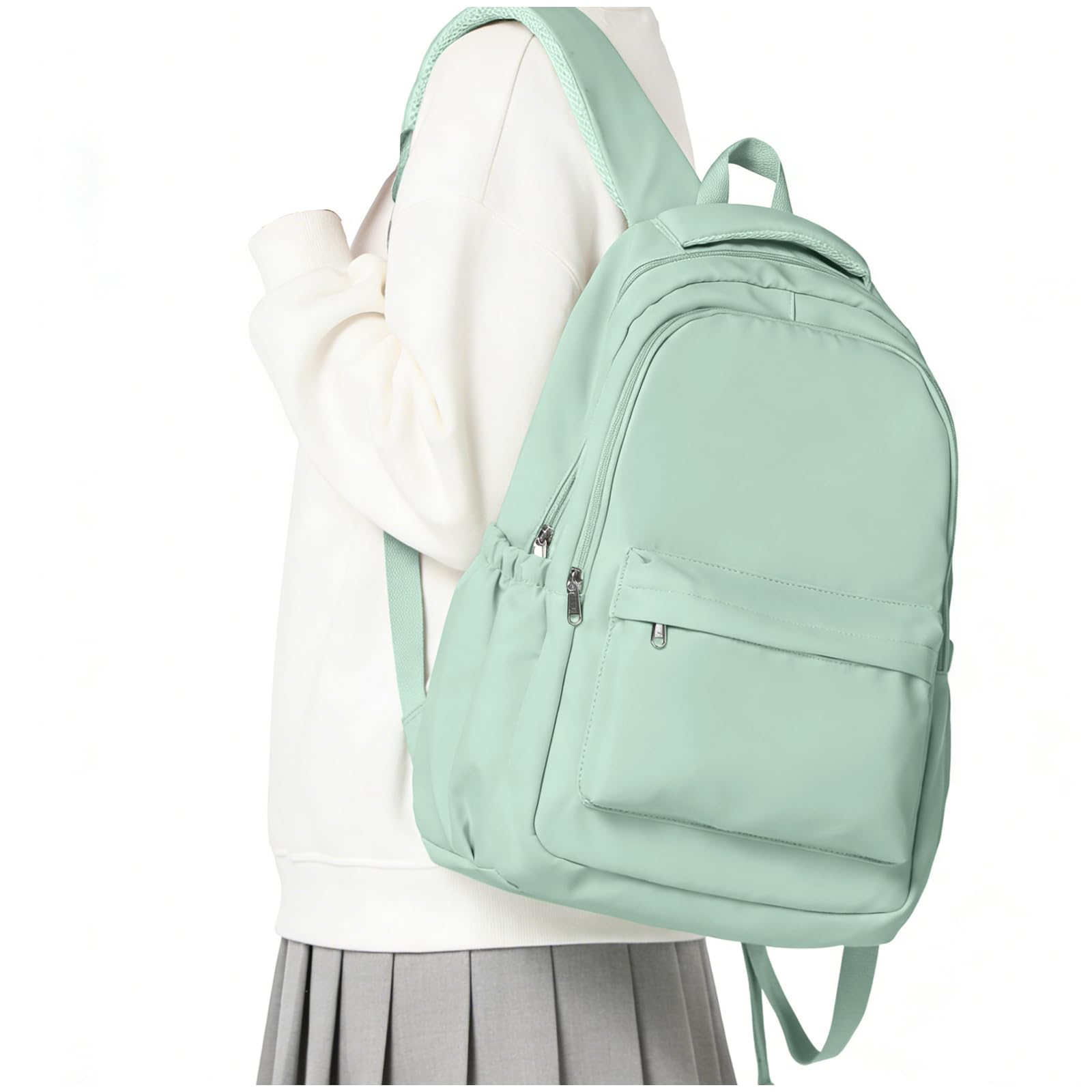 HYC00 Schulrucksack Teenager Mädchen Schultasche Jungen Schultaschen Mädchen College Backpack Schule Schulranzen Rucksack Damen Casual Travel Daypack School Backpack für Reisen,Hellgrün