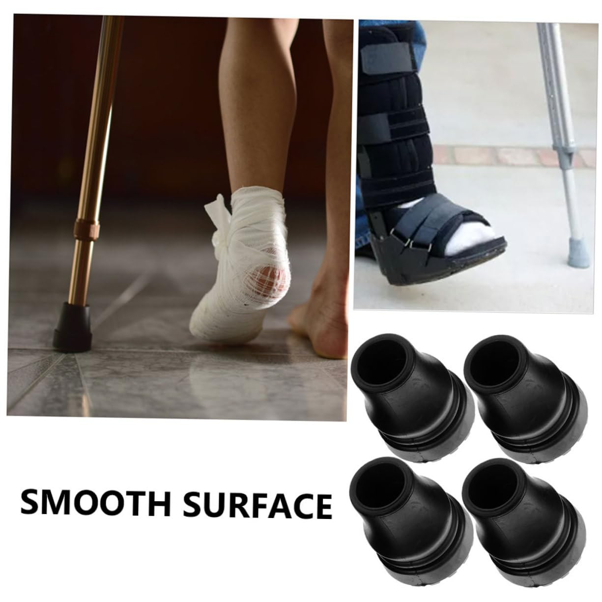 Kisangel Almohadillas Antideslizantes para Las Muletas. Cuatro Automático Cubierta De Pie para Bastón Accesorios Bastón Antideslizante Extremos del Bastón Puntas De Caña