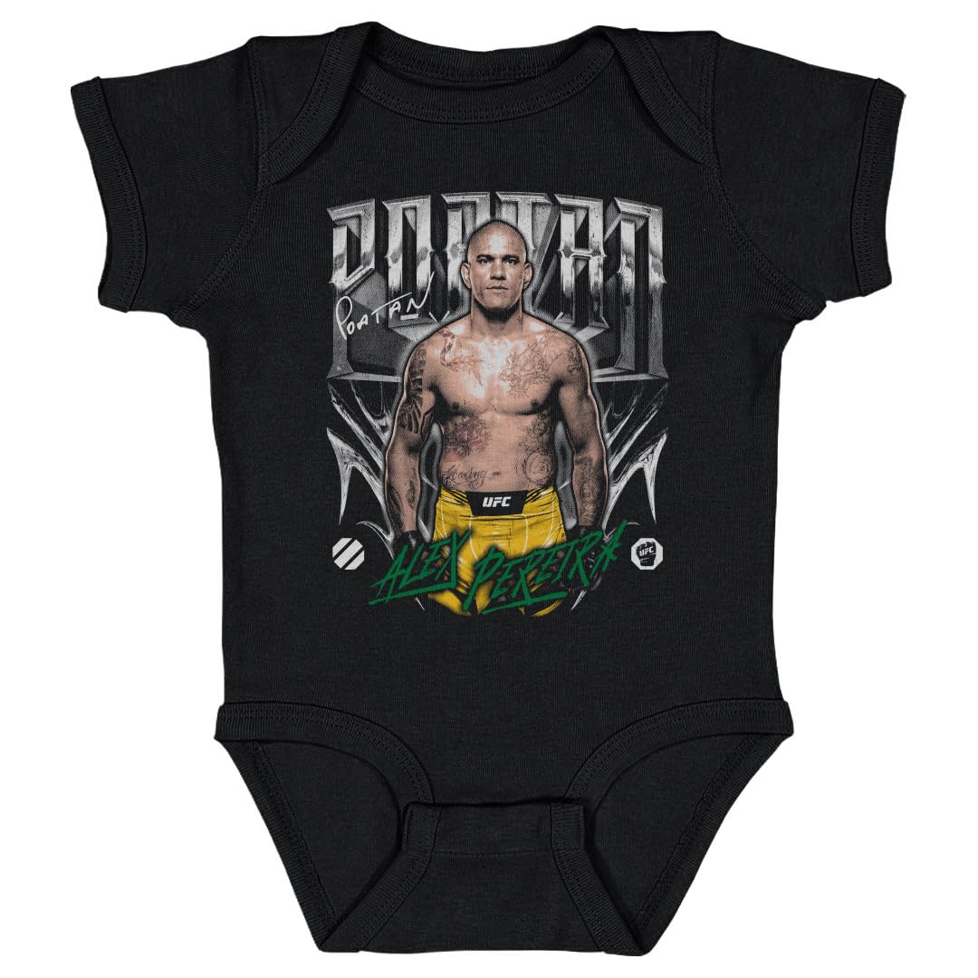 500 LEVEL Alex Pereira UFC Baby Infant One-Piece Bodysuit (Black, 6M) - Alex Pereira Grunge Tone WHT