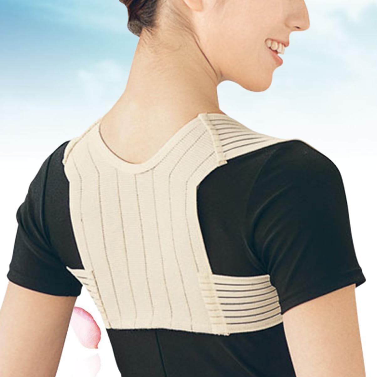 FOMIYES Posture Adjustable Posture Belt l Size Khaki Spinal Alignment for Health