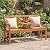 Devoko Acacia Wood Outdoor Bench, 2-Person Garden Bench with Pull-Out Table