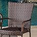 Great Deal Furniture Set of 2 Stackable Outdoor Brown Wicker Dining Chairs