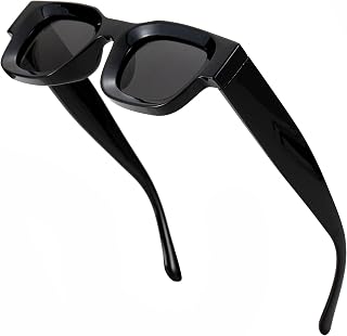 IFLASH Retro Rectangle Polarized Sunglasses for Small Face Women Men Chunky Square Thick Frame Glasses UV400 Protection Price In India
