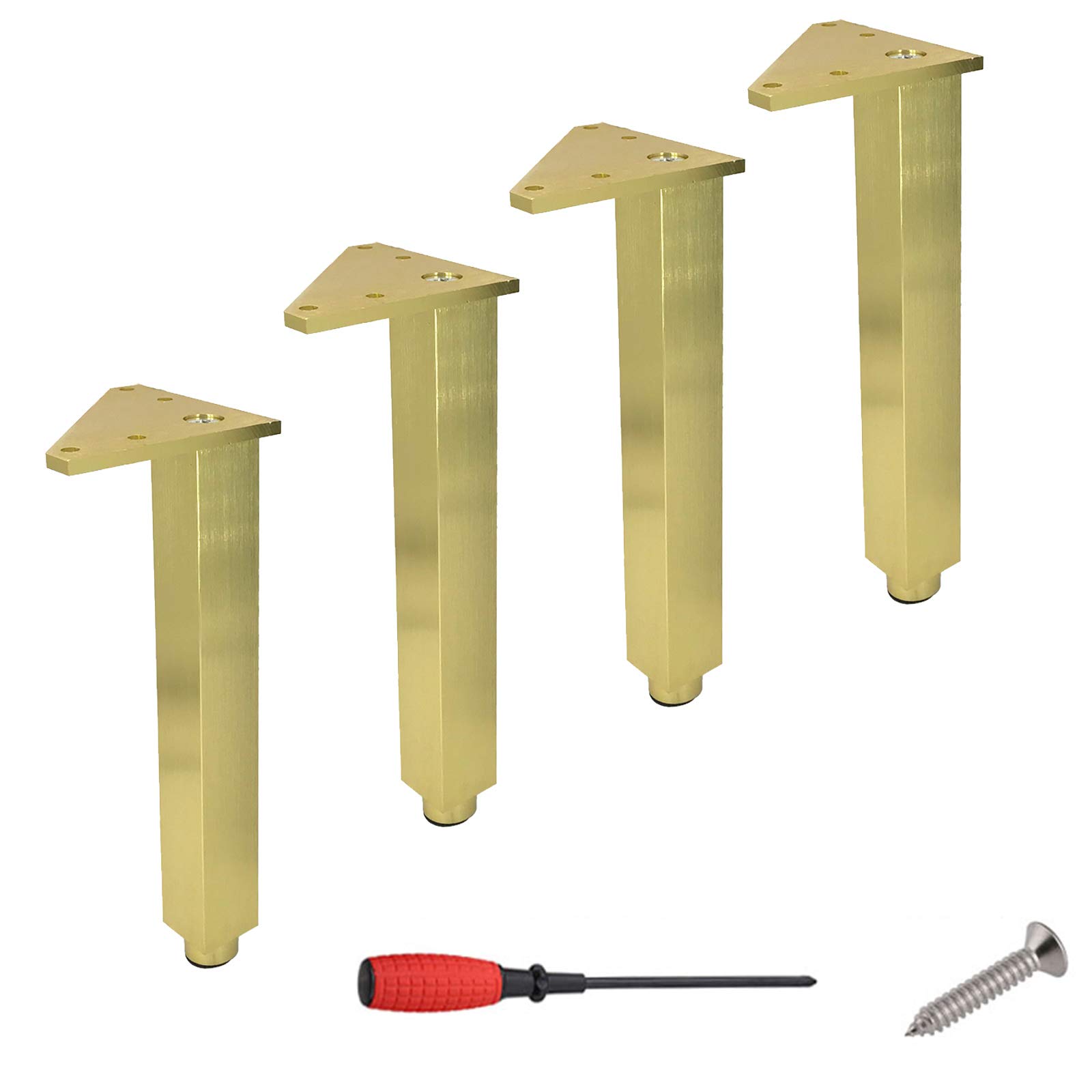 Gambe Quadrate Per Mobili,Gambe Dell'armadio Regolabili,Piedi Da Tavolo in Lega,Superficie Liscia,Per Letto/Sedia/Bagno,Impermeabile/Durevole,800Kg Portante,Gambe Sostituibili.