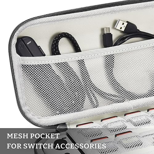 PALPOW Switch Case Compatible with Nintendo Switch/OLED/Lite for Zelda Fans, Portable Switch Carry Case with 10-Game-Card Slots & Accessories Storage - Black