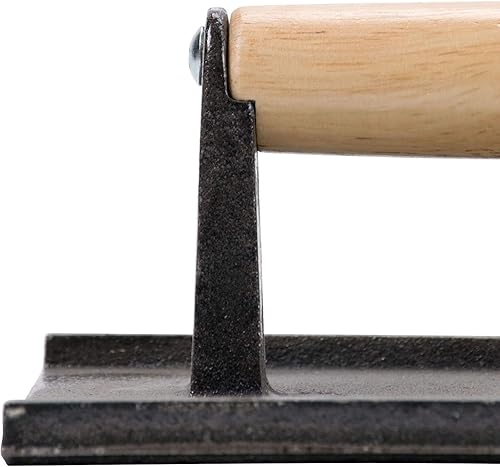 Miniatura 2 de AME D'ESSENCE (1 unidad) Prensa de hamburguesa pesada de hierro fundido de grado comercial, ideal para hamburguesas o panini, tamaño mediano, 8 x 4