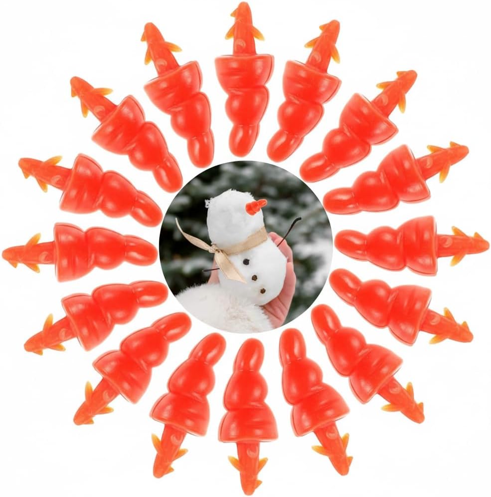 DOITOOL Carrot Snowman Nose for Crafts : 100PCS Mini Plastic Nose Accessories, DIY Crafts for Christmas Snowman Making, Holiday Decoration, Fun Party Supplies Xmas Decorations, 0. 74x0. 59inch Orange