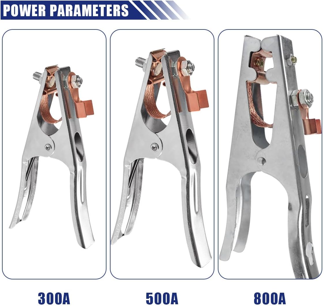 2PCS 300A Welding Ground Clamp, Manual Welder Electrode Clamp, Welder Ground Cable Grip, Copper Plated Jaw Welding Earth Clip for Welders and Cutter Machines (300A)