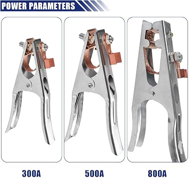 2PCS 500A Welding Ground Clamp, Manual Welder Electrode Clamp, Welder Ground Cable Grip, Copper Plated Jaw Welding Earth Clip for Welders and Cutter Machines (500A)