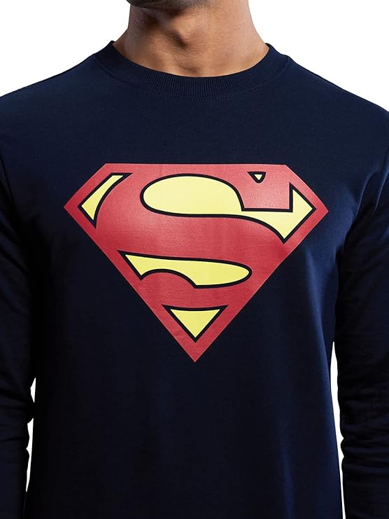 Sweat-shirt Superman Man Of Steel New Logo - Taille Adulte, Coupe Classique, Col Rond - 241 G, Logo Officiel DC Comics