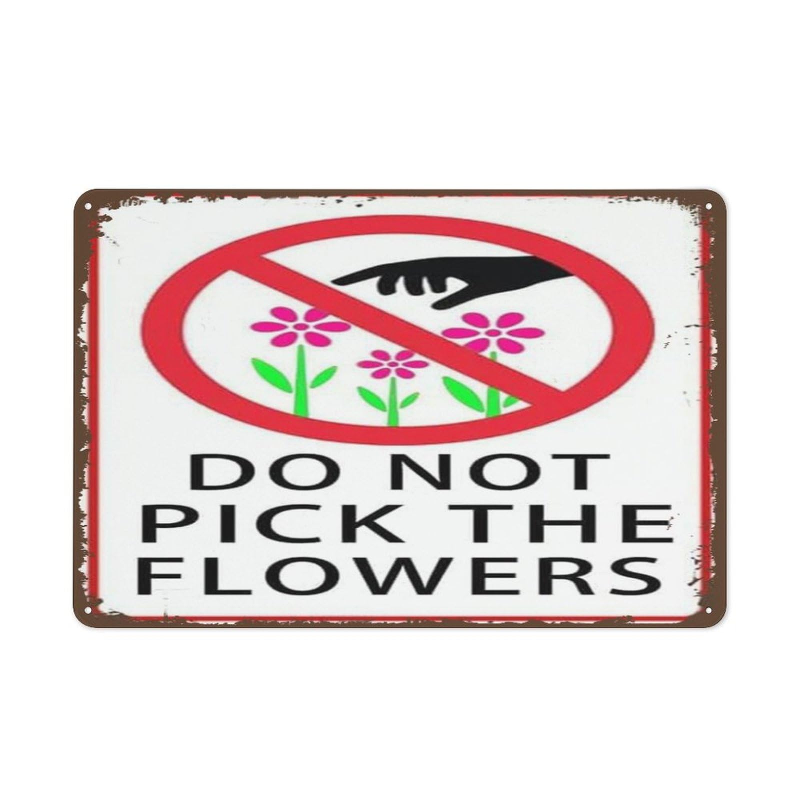peiyeety Creative Tin Sign DoPick The Flowers Funny Novelty Metal Sign Retro Wall Decor for Home Gate Garden Bars Restaurants Cafes Office Store Pubs Club Sign Gift 8"x12"