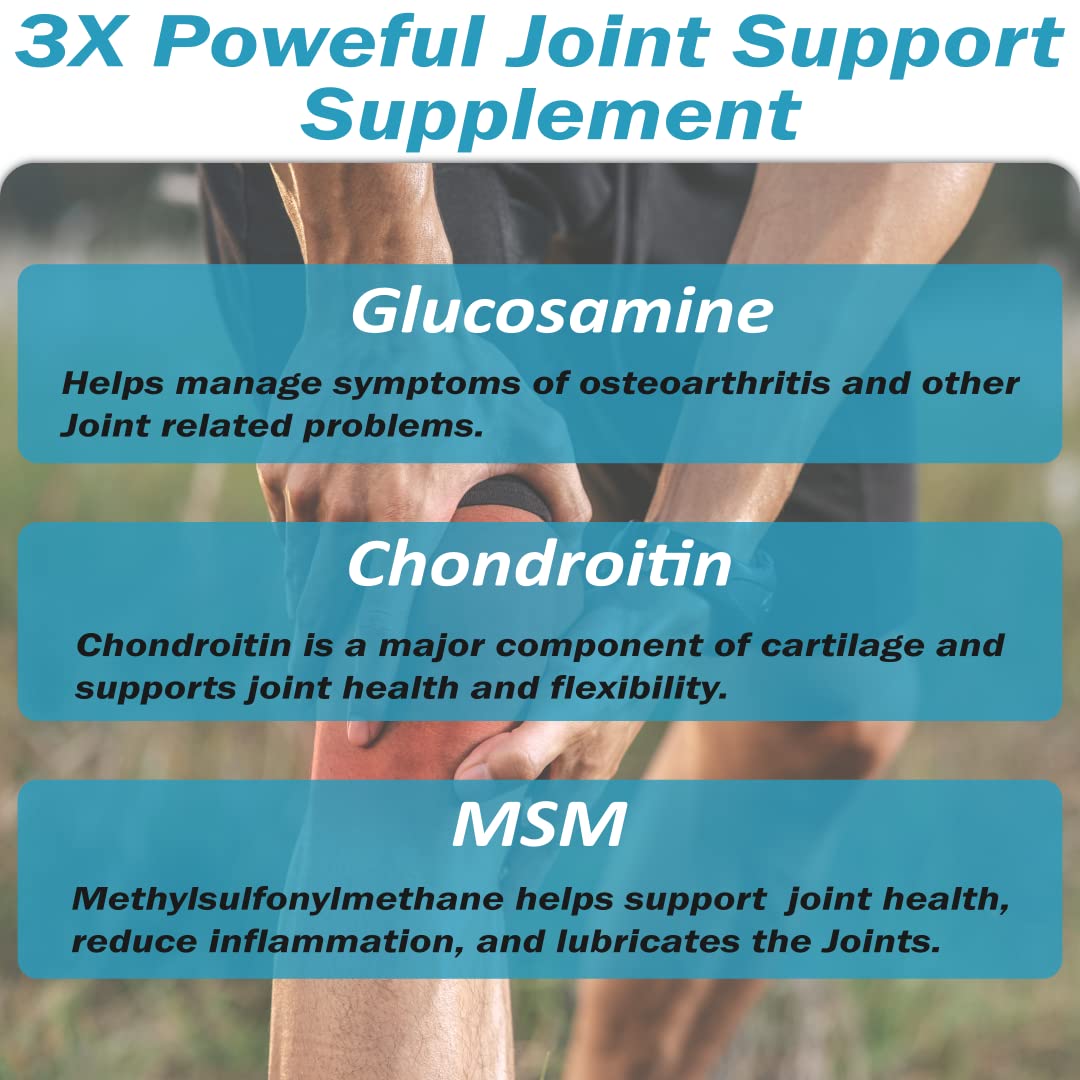 End2End Nutrition Joint Support Supplement with Glucosamine 1500mg, Chondroitin 400mg & MSM 400mg for Men and Women | Joint Health, Cartilage Support, Mobility and Flexibility - 120 Tablets End2End Nutrition Joint Support Supplement with Glucosamine 1500mg, Chondroitin 400mg & MSM 400mg for Men and Women | Joint Health, Cartilage Support, Mobility and Flexibility - 120 Tablets