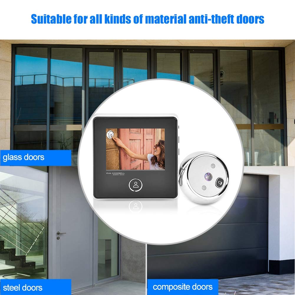 Cámara De Timbre De Video, Cámara De Timbre Inalámbrica, Timbre De Visión Nocturna Por Infrarrojos Hd, Timbre Inalámbrico Lcd De 3 Pulgadas, Visor De Mirilla De 90 Grados, Para Seguridad En El Hogar