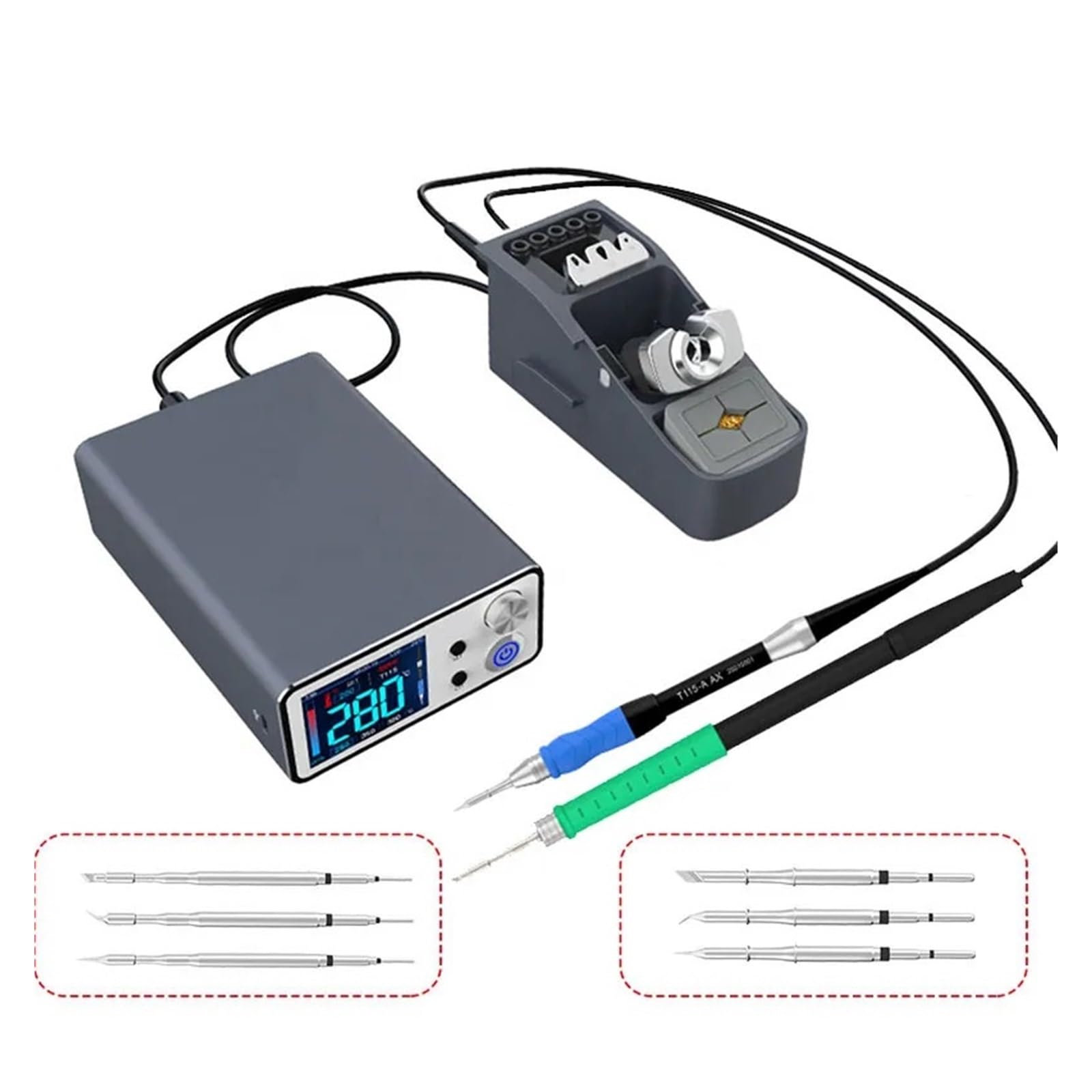 Stazione Saldante, Stazione Di Saldatura Intelligente Con Punte Di Saldatura For Impugnatura Del Saldatore For Strumenti Di Riparazione Del Telefono, Occasioni Di Dissaldatura Ad Aria Calda