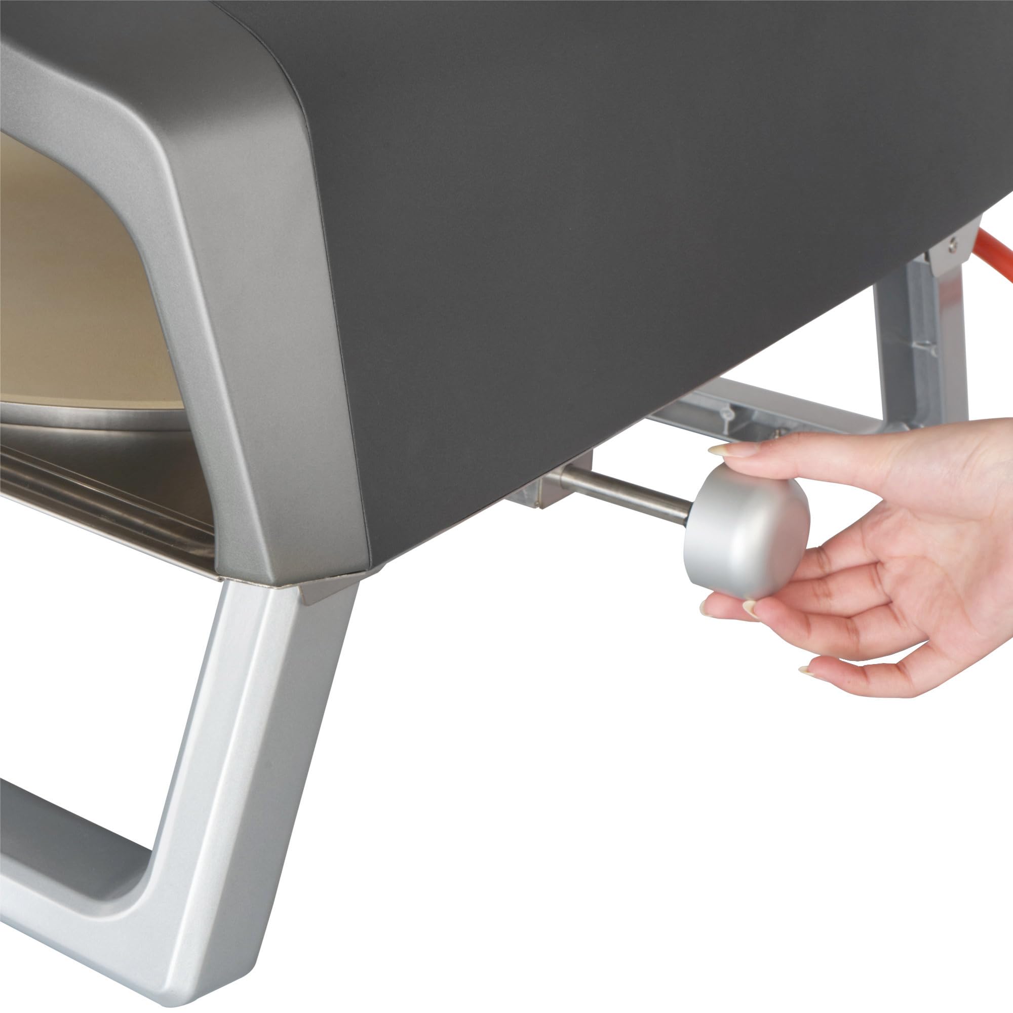 BBQ-Toro Gas Pizzaofen mit Drehfunktion | Mobiler Pizza Ofen mit Pizzastein | 8,5 kW | Gasofen, Gasgrill Camping | Ofen 360° Drehbar (Pizzaofen mit rundem Pizzastein)