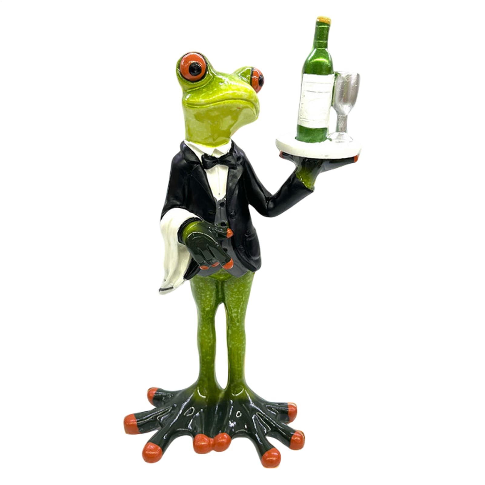Grenouille en résine verte amusante pour décoration de bureau faite à la main